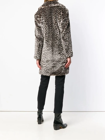 Shop La Seine & Moi Louve Faux Fur Coat In Grey