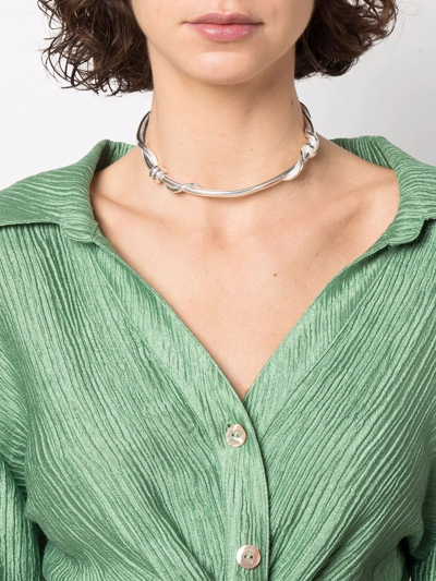 Shop Annelise Michelson Adam & Eve Wire-detail Necklace In Silver