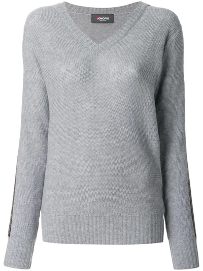 Shop Jo No Fui V-neck Pullover In Grey
