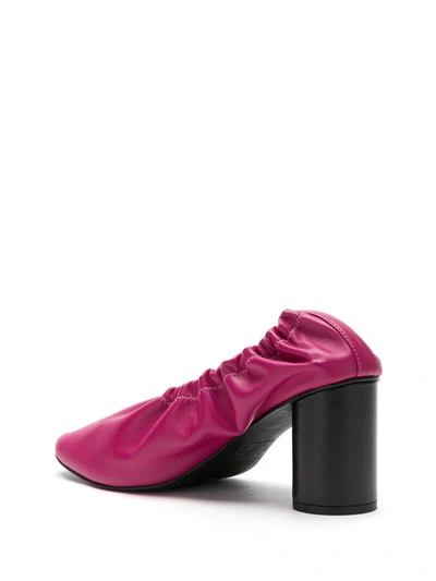 Shop Gloria Coelho Ruched Leather Pumps In Pink