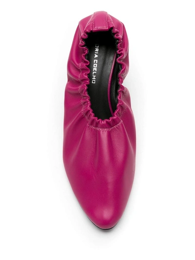 Shop Gloria Coelho Ruched Leather Pumps In Pink