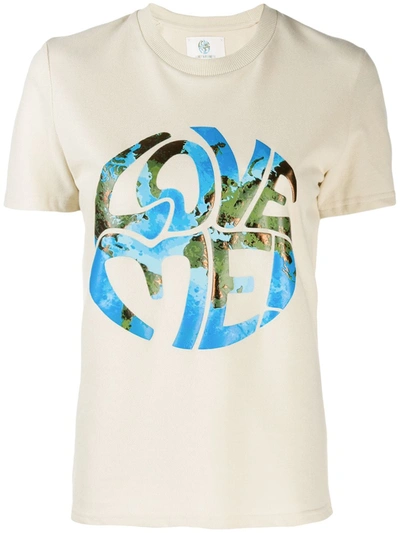 ALBERTA FERRETTI LOVE ME! PRINTED T-SHIRT - 大地色