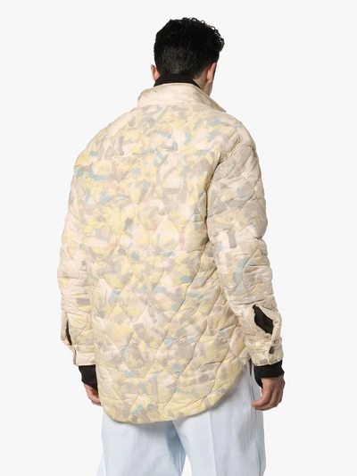 Shop Cmmn Swdn Quilted Padded Jacket In Yellow