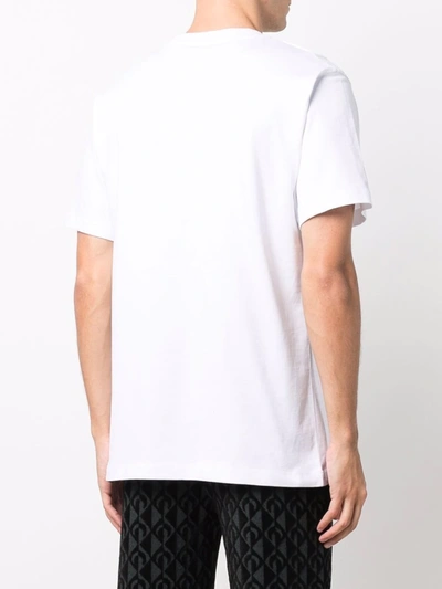 Shop Marine Serre Moon-print Cotton T-shirt In Weiss