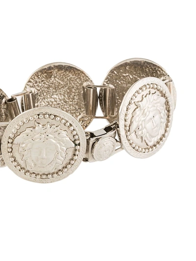 Pre-owned Versace 1990s Medusa Bracelet In Silver