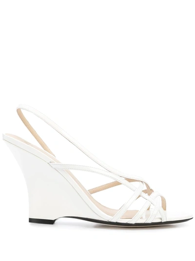 Shop Alevì Valerie Wedge Sandals In White