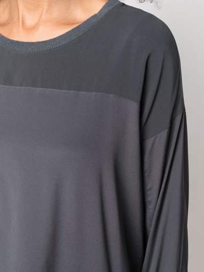 Shop Kristensen Du Nord Colour-block Long-sleeve T-shirt In Grau