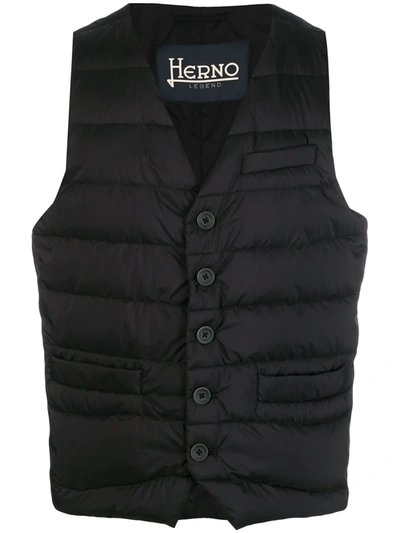 Shop Herno Padded Waistcoat In Black