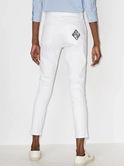 Shop Polo Ralph Lauren Belted High-rise Jeans In White