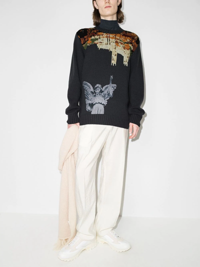 Undercover Patterned Intarsia-knit Wool Jumper In Blau