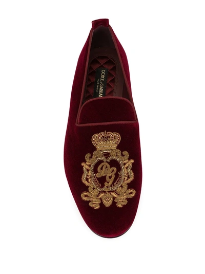 Shop Dolce & Gabbana Vaticano Slippers In Red