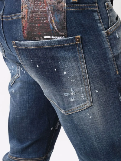 Dsquared2 Patchwork Straight-leg Jeans In Blue