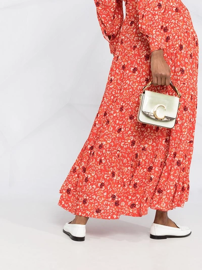 Shop Chloé Floral Print Maxi Dress In Red