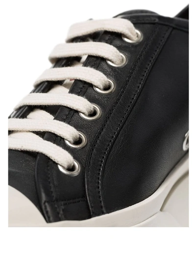 Marni Pablo Leather Flatform Sneakers In Black