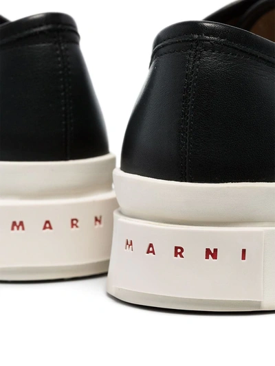 Shop Marni Pablo Leather Flatform Sneakers In Black