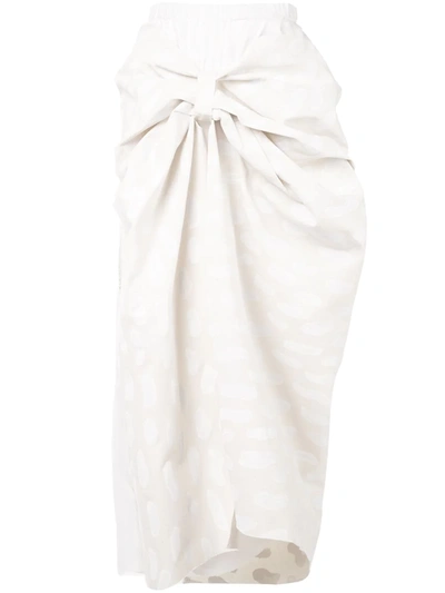 Shop Marni Knot Detail Skirt In White
