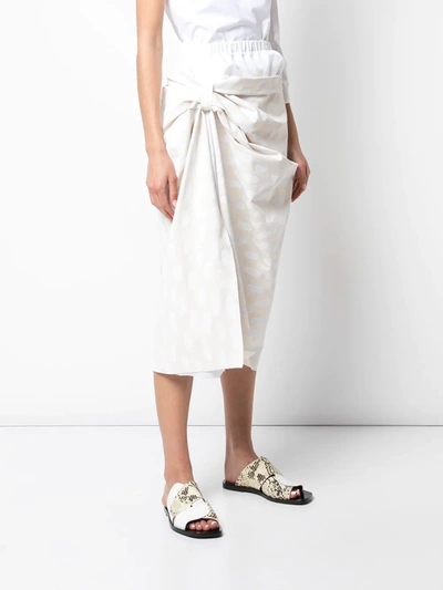 Shop Marni Knot Detail Skirt In White