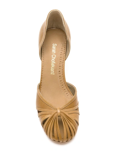 Shop Sarah Chofakian Sarah Leather Pumps In Brown