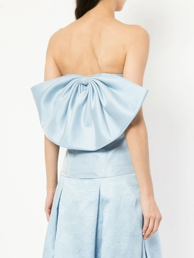 Shop Bambah Sylvia Back Bow Bustier In Blue