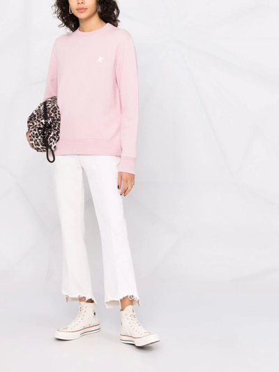 Shop Golden Goose Star-print Cotton Sweatshirt In Pink