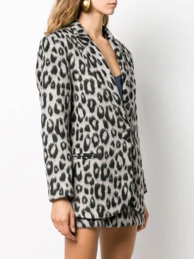 Shop Andamane Emily Snow Leopard Blazer In Grey