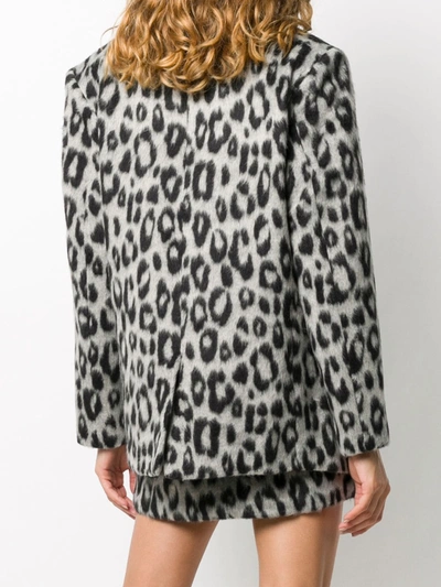 Shop Andamane Emily Snow Leopard Blazer In Grey