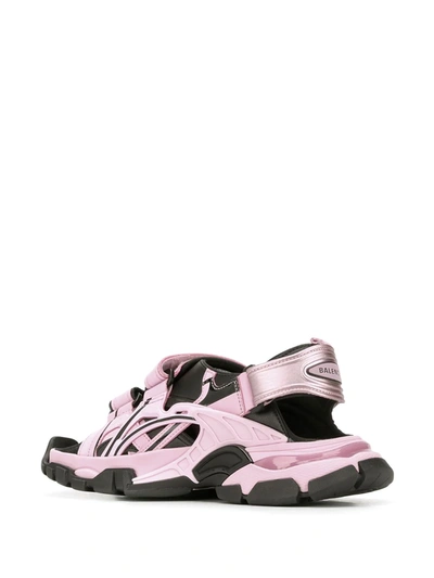 Shop Balenciaga Track Touch-strap Sandals In Pink