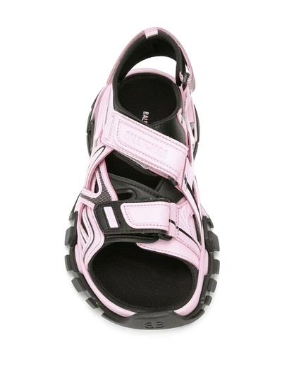 Shop Balenciaga Track Touch-strap Sandals In Pink