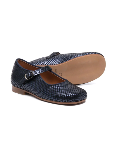Clarys Snakeskin-print Ballerina Shoes In Blue