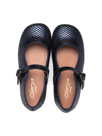 Clarys Snakeskin-print Ballerina Shoes In Blue
