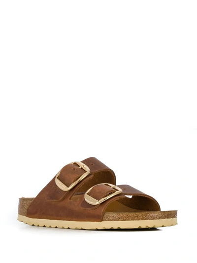 Shop Birkenstock Arizona Buckled Sandals In Brown