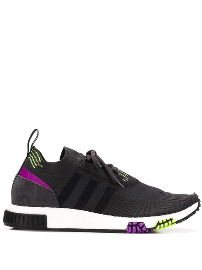 Adidas Originals Nmd Racer Primeknit Sneakers In Carbon Core Black Solar  Yellow (black) | ModeSens