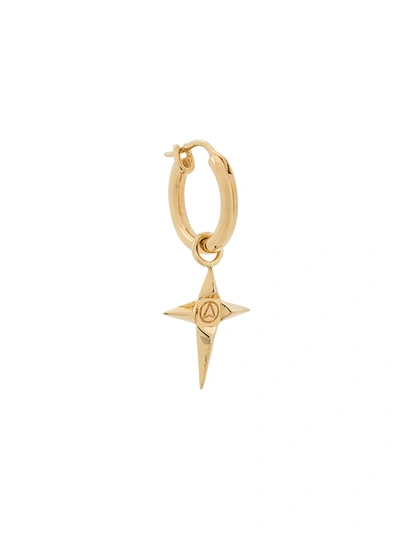 Shop Northskull Crucifix Charm Hoop Earring In Gold