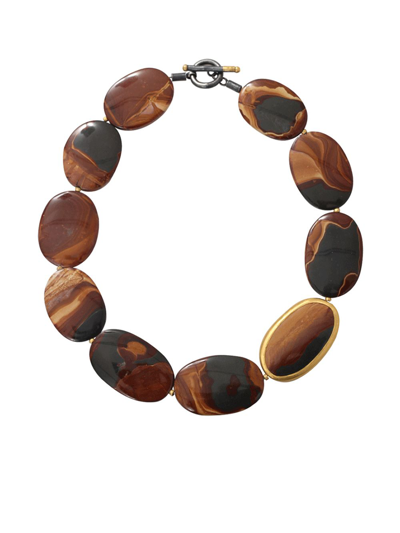 Shop Yossi Harari 24kt Yellow Gold Agate Necklace In Ylwgold
