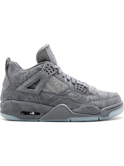 Shop Jordan X Kaws Air  4 Retro Sneakers In Grey