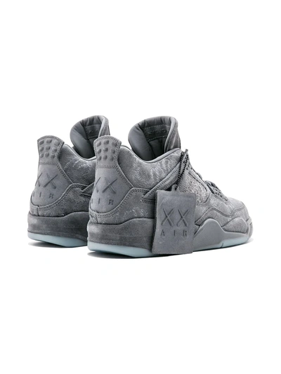Shop Jordan X Kaws Air  4 Retro Sneakers In Grey