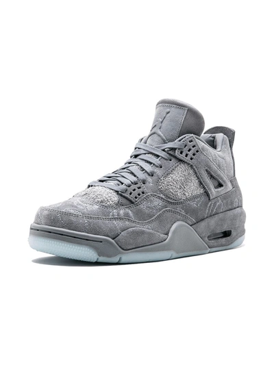 Shop Jordan X Kaws Air  4 Retro Sneakers In Grey