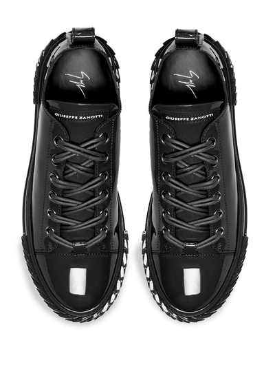 Shop Giuseppe Zanotti Patent Leather Sneakers In Black