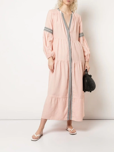 Shop Lemlem Koki Peasant Dress In Pink