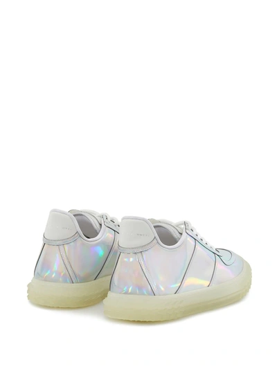 Shop Giuseppe Zanotti Low Top Holographic-effect Sneakers In White