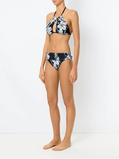 Shop Amir Slama Floral Print Bikini Set In Preto