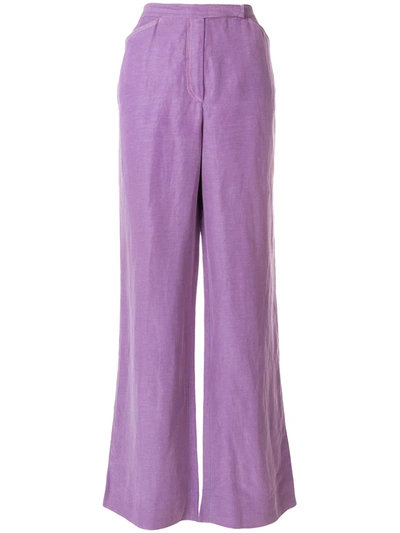 Pre-owned Emanuel Ungaro Vintage Wide Leg Trousers In Purple