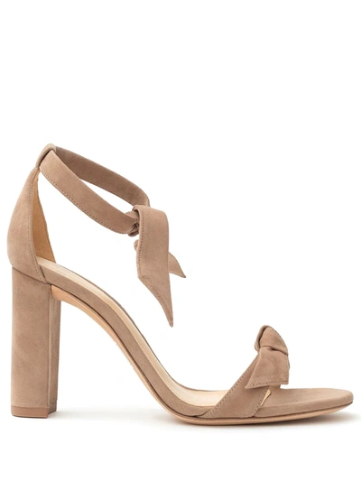 Alexandre Birman Clarita Bow-embellished Leather Sandals In Neutrals