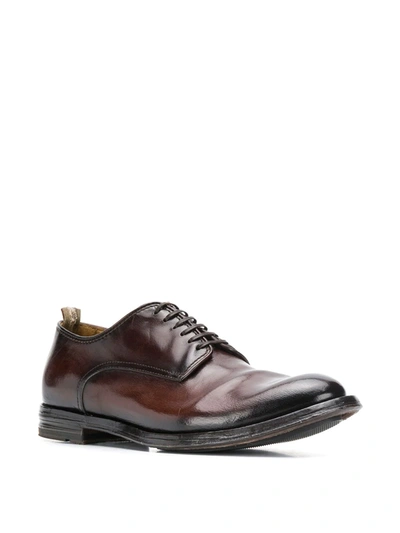 Shop Officine Creative Burnished Derby Shoes In Brown