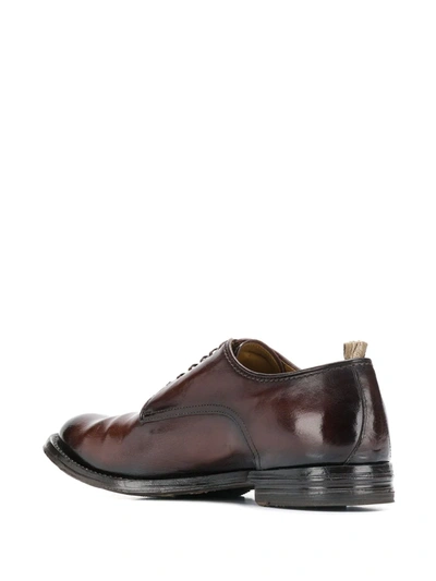 Shop Officine Creative Burnished Derby Shoes In Brown