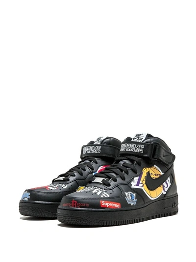 Nike X Supreme X Nba Air Force 1 Mid '07 Sneakers In Black