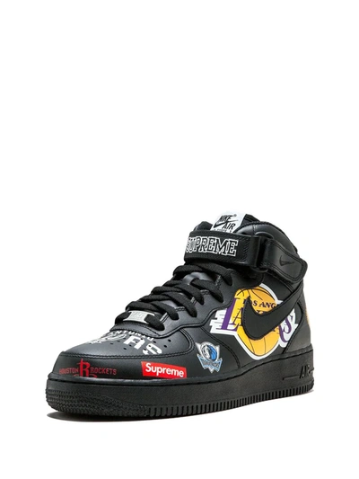 Nike X Supreme X Nba Air Force 1 Mid '07 Sneakers In Black