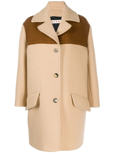 Shop Marni Single Breasted Coat In Neutrals