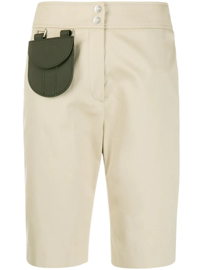 Shop Palm Angels Contrasting Pocket Knee-length Shorts In Neutrals