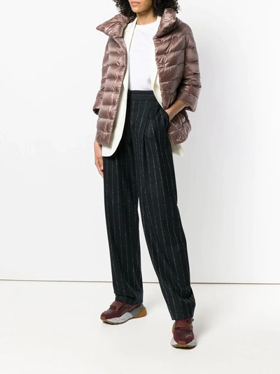 Herno Three-quarter Sleeve Puffer Jacket In Pink